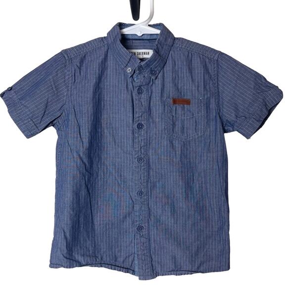 Ben Sherman Striped Short Sleeve Collared Button Front Shirt Blue White Size 5 - Picture 5 of 5